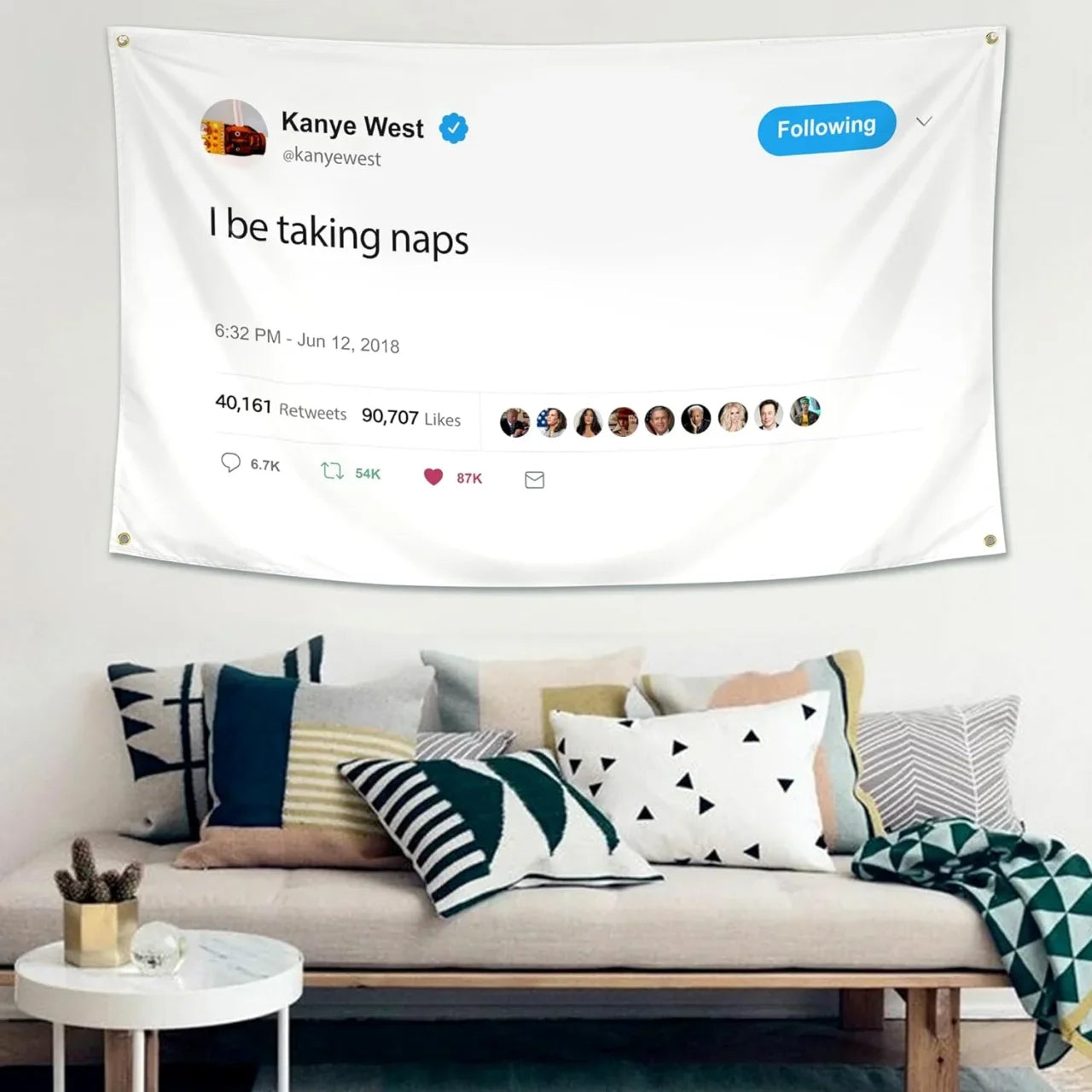 Kanye West Tweet Flag "I be taking naps" (90 x 150cm)